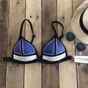 NWT Crochet Trim Triangle Bikini Top